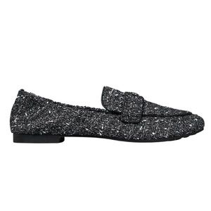 NIB Tory Burch | Tweed ballet loafer | Silver confetti/gunmetal | Size 9 (8.5)